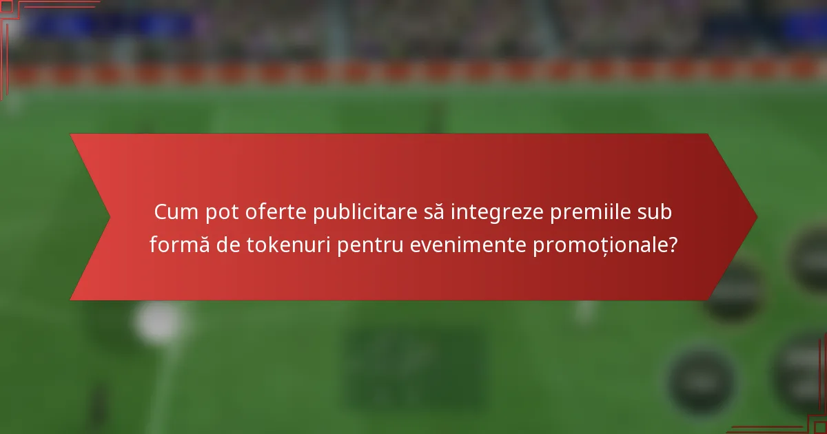 Cum pot oferte publicitare să integreze premiile sub formă de tokenuri pentru evenimente promoționale?