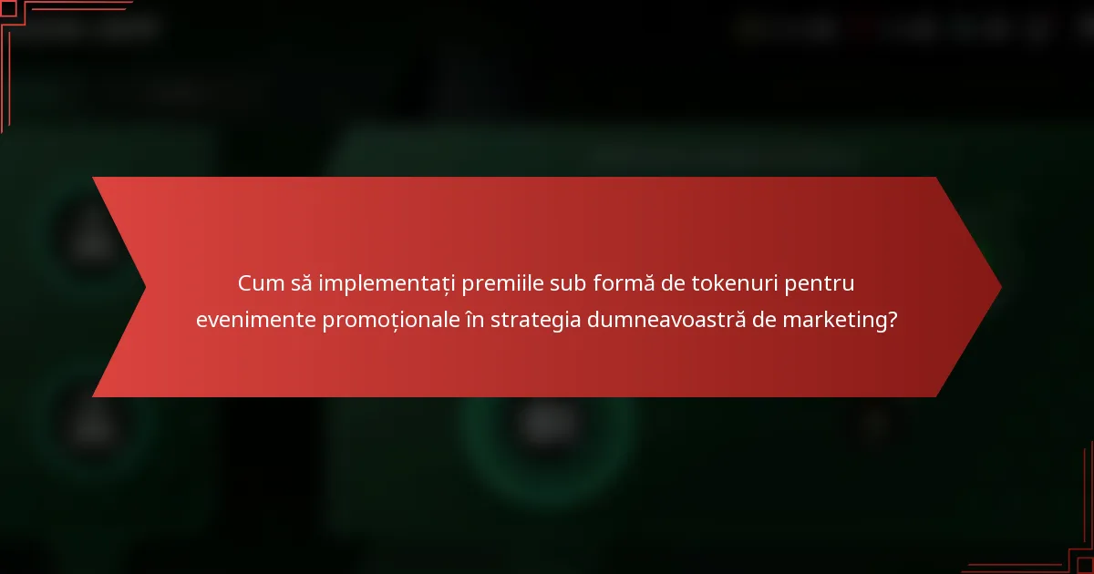 Cum să implementați premiile sub formă de tokenuri pentru evenimente promoționale în strategia dumneavoastră de marketing?